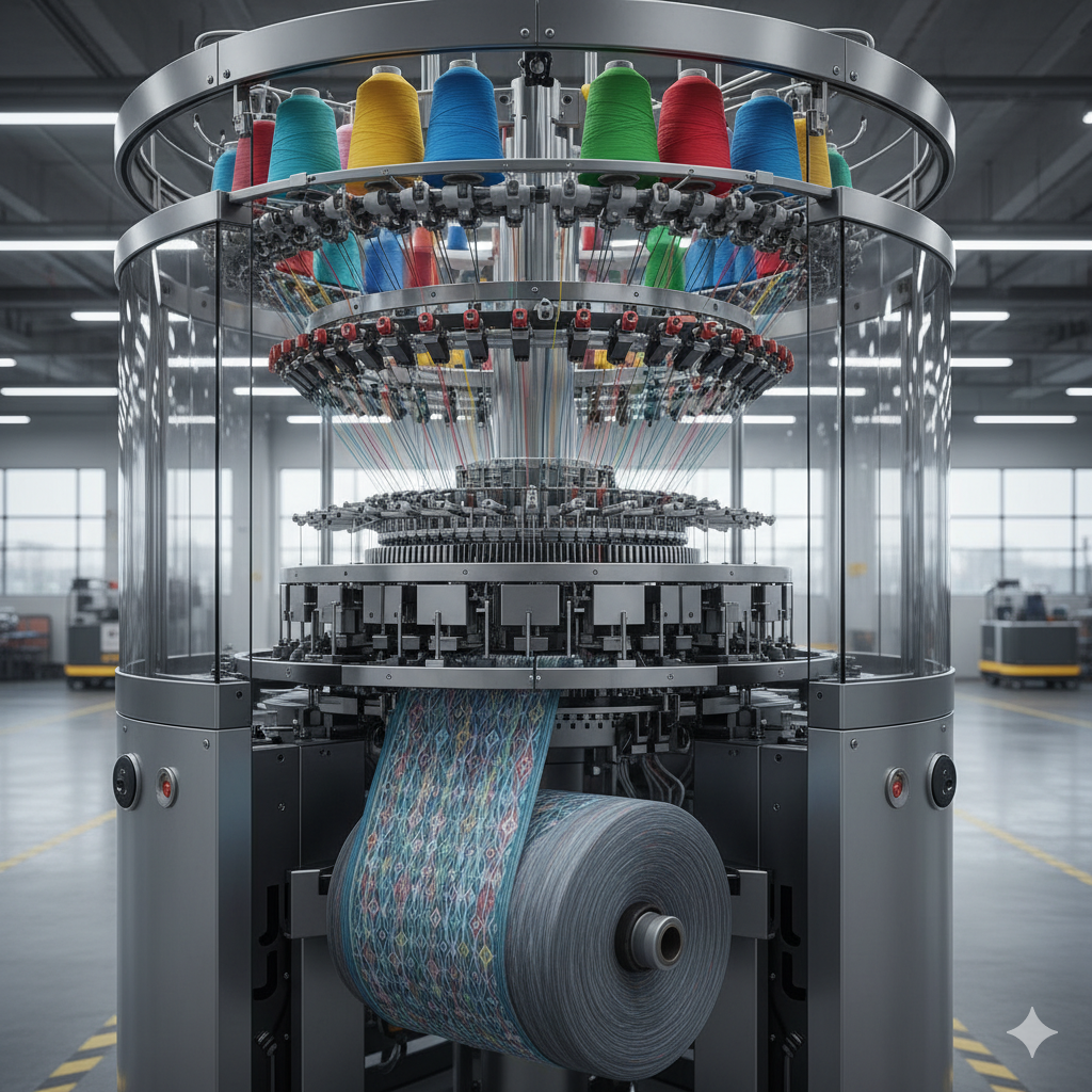 Advanced knitting machinery detail